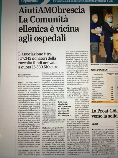 2020- articolo sul giornale