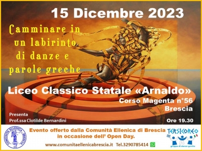 2023 Camminare in un labirinto di danze e parole greche - Liceo Classico "Arnaldo" di  Brescia Open Day